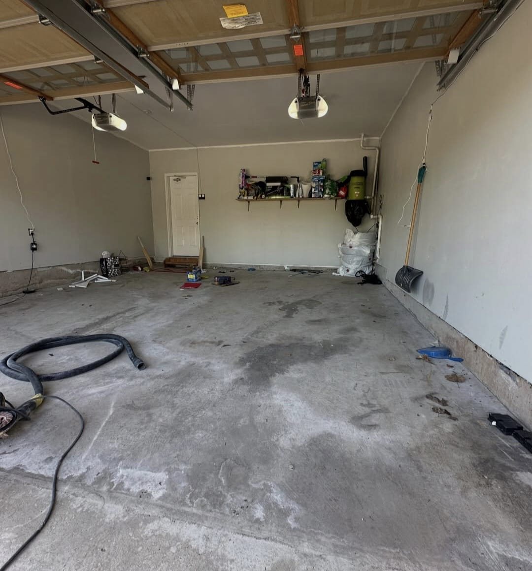 Garage Makeover before epoxy
