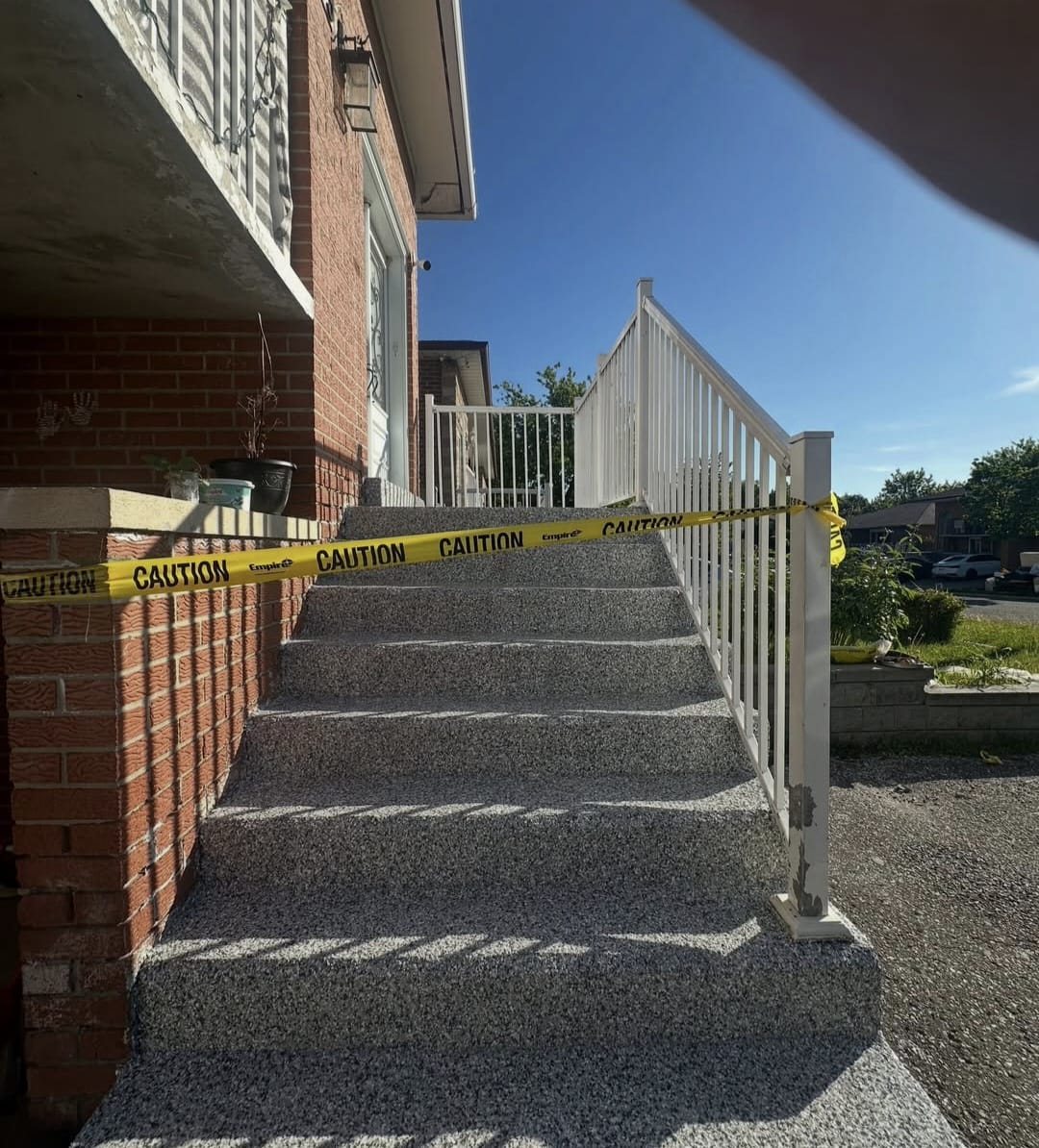 Flake epoxy front steps